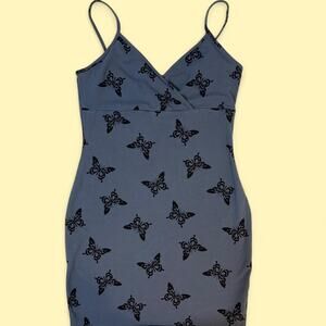 Wild Fable Butterfly Print Blue Dress Size XL